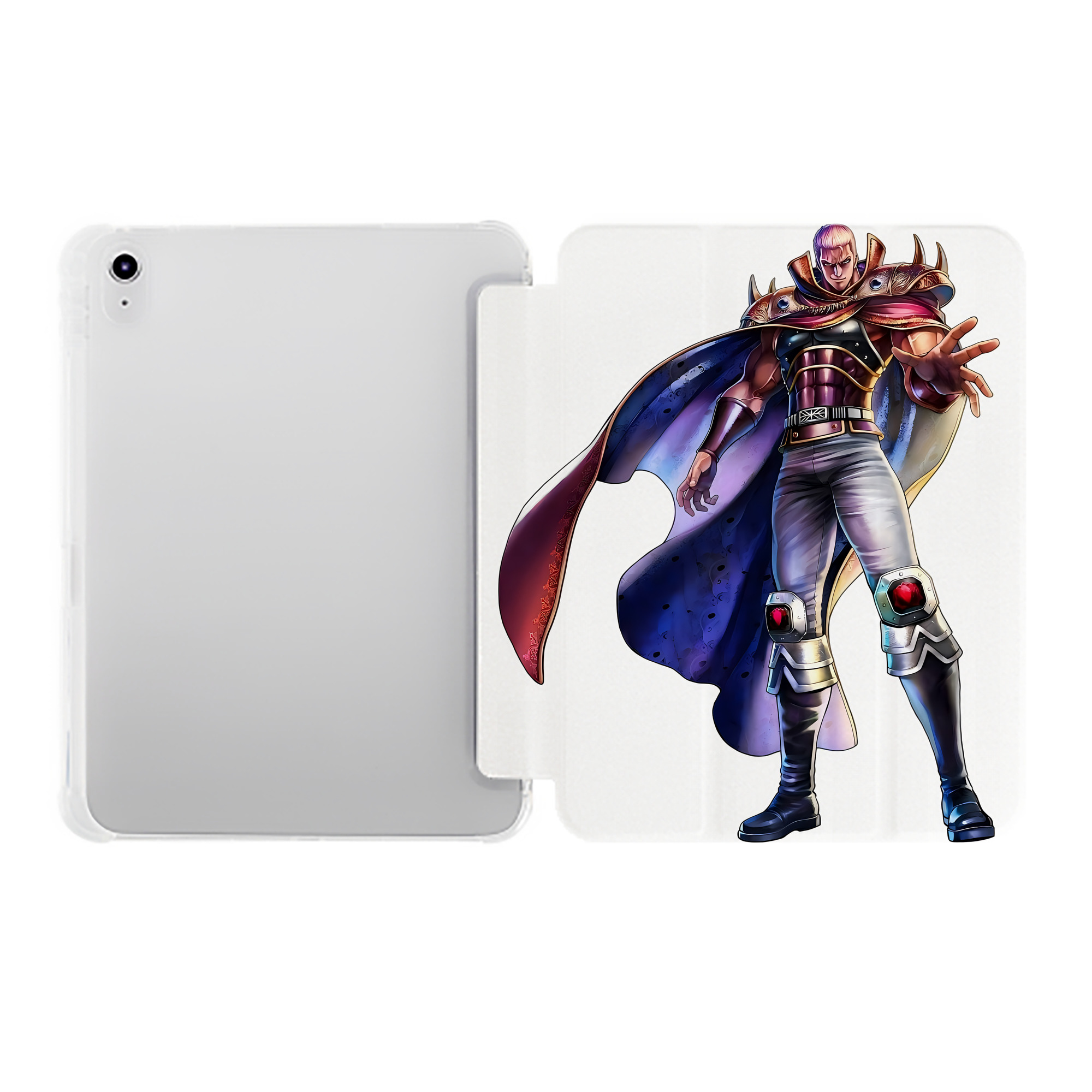 （画像用） 北斗の拳 Fist of the North Star IPad ケース ペン収納付き 三つ折りスタンド PUレザー×シリコン 対応機種9.5/10.5/10.9インチ